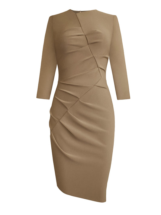 Asymmetric Front Tuck Dress