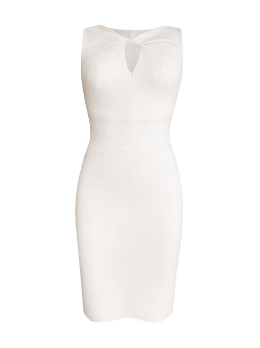 Twisted Neckline Pencil Dress