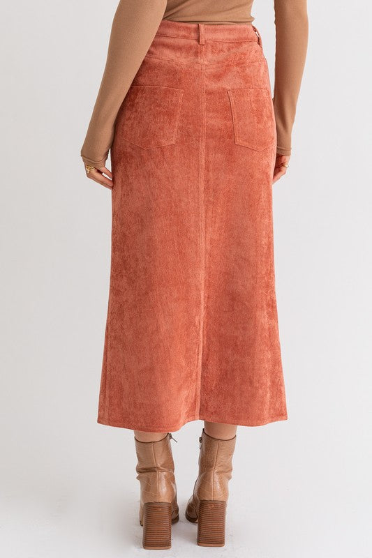 corduroy maxi skirt by Le Lis at Holocene