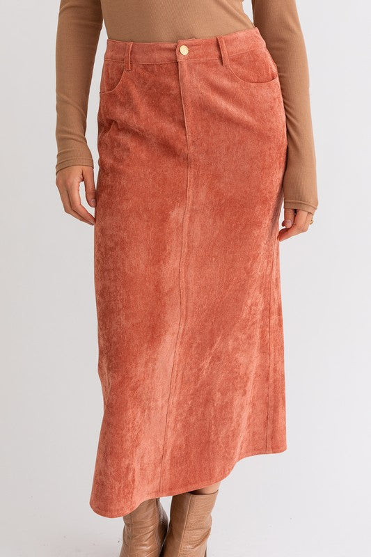 corduroy maxi skirt by Le Lis at Holocene