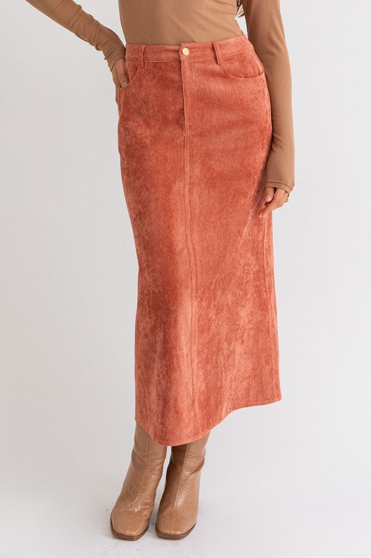 corduroy maxi skirt by Le Lis at Holocene