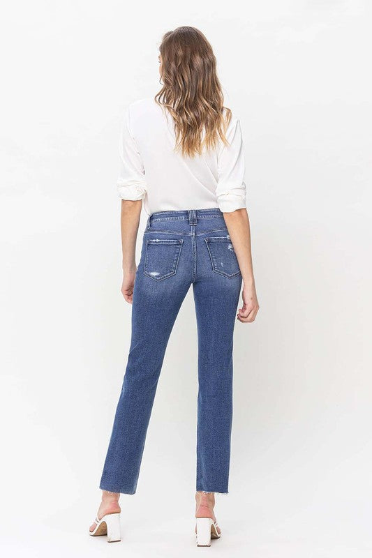 Women's high-rise straight jeans at Holocene 