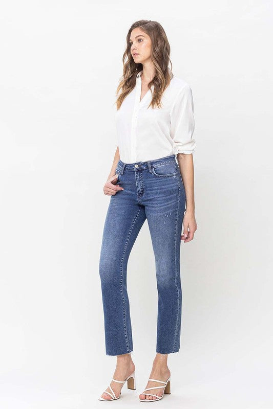 Women's high-rise straight jeans at Holocene 