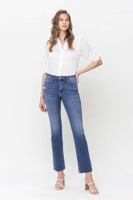 Women's high-rise straight jeans at Holocene 