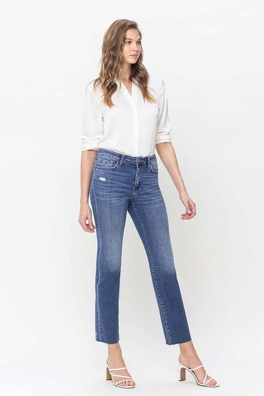 Women's high-rise straight jeans at Holocene 