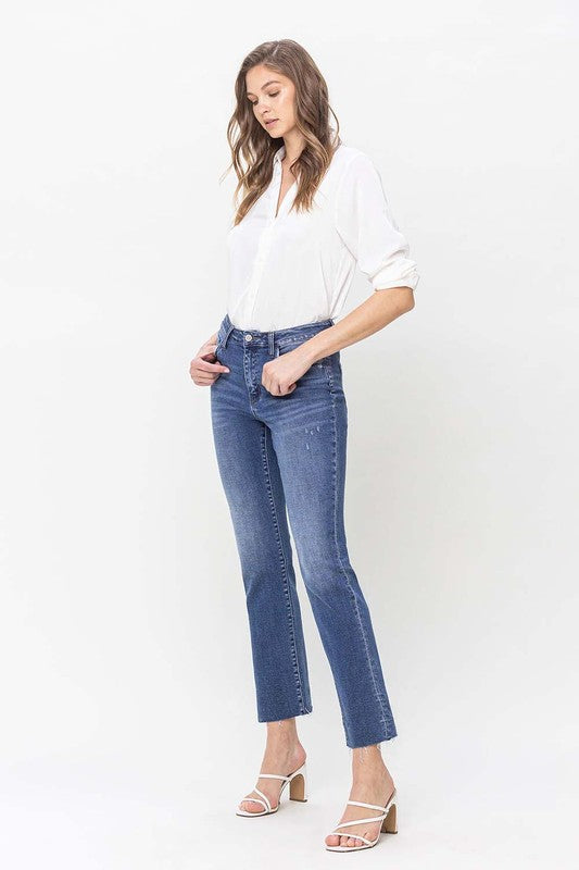 Women's high-rise straight jeans at Holocene 