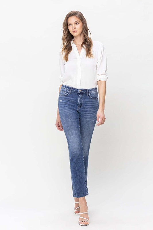 Women's high-rise straight jeans at Holocene 