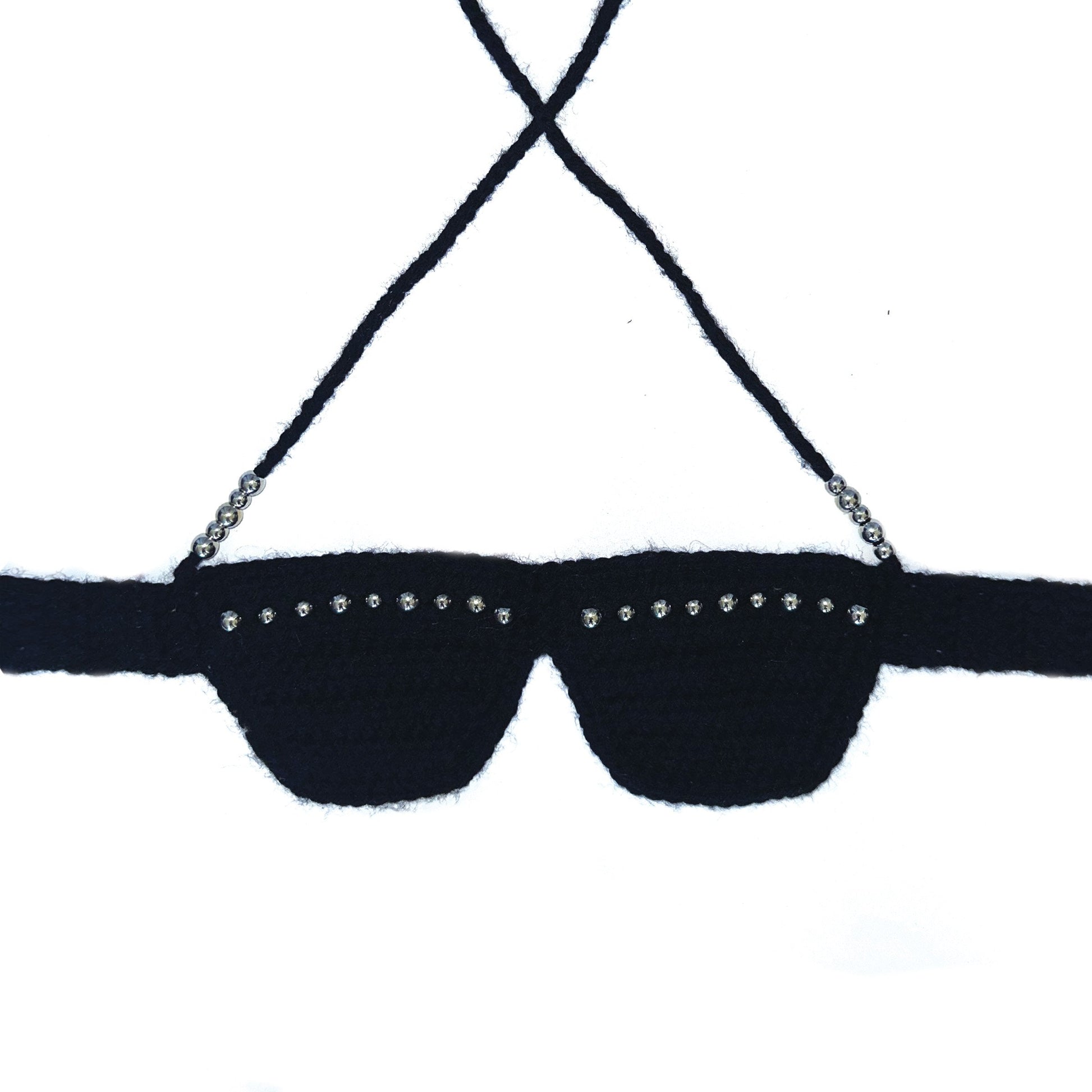 black crochet bra top with beads