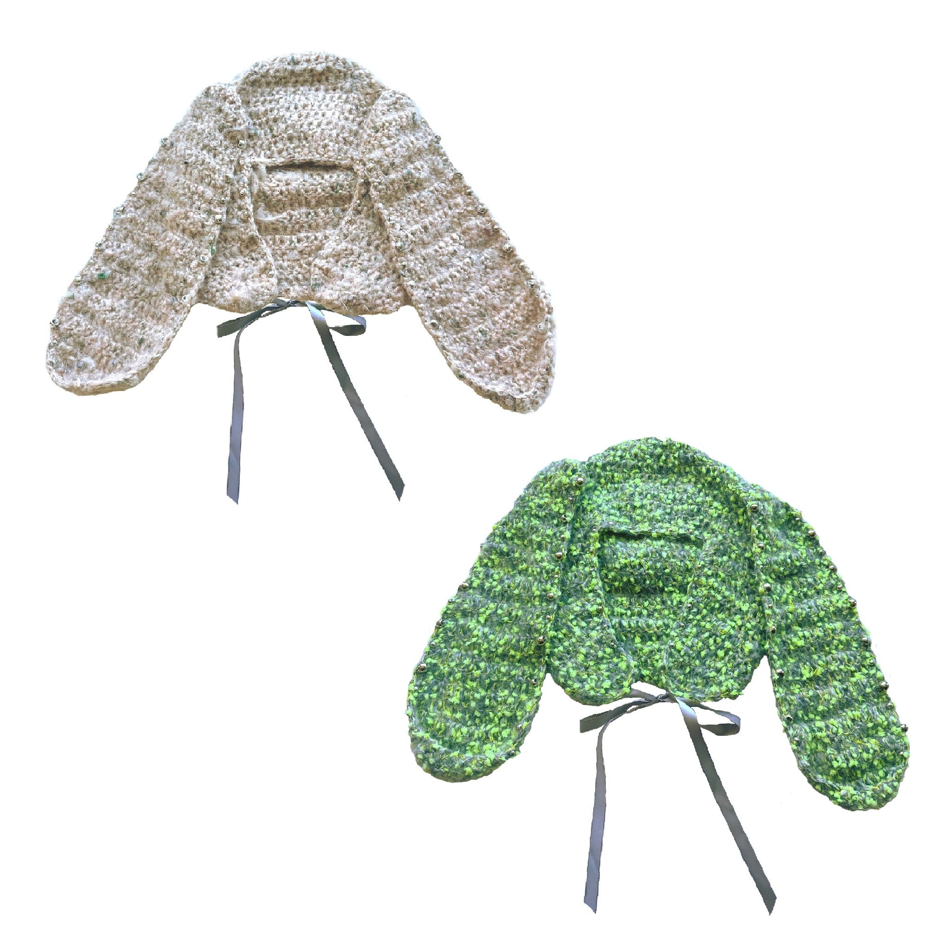 knit crochet bunny ear hats for women