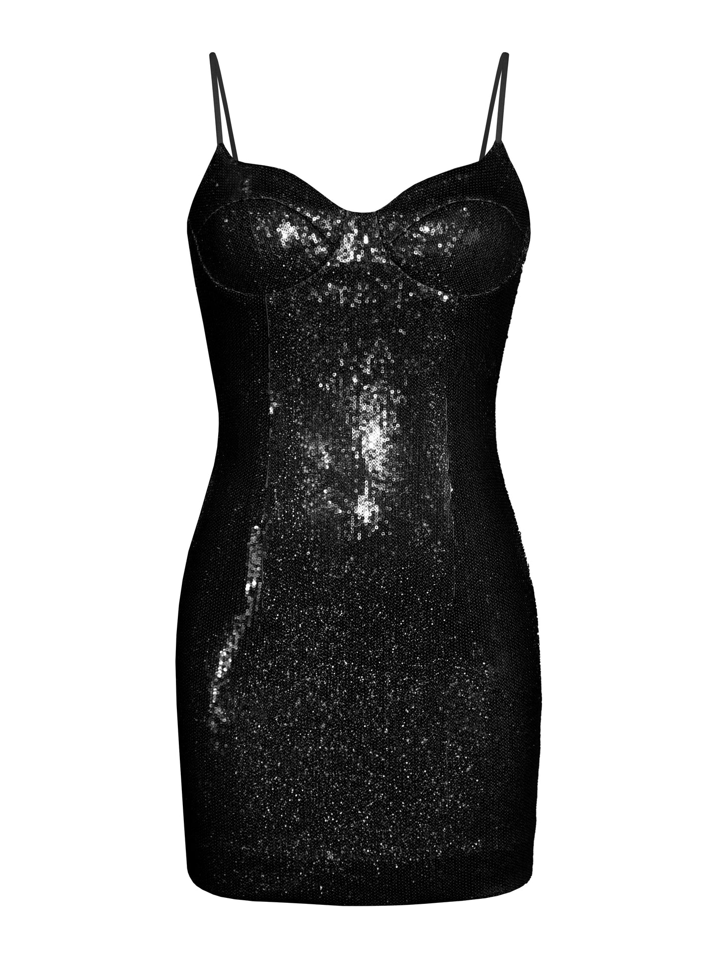 Sequined Spaghetti Strap Mini Dress