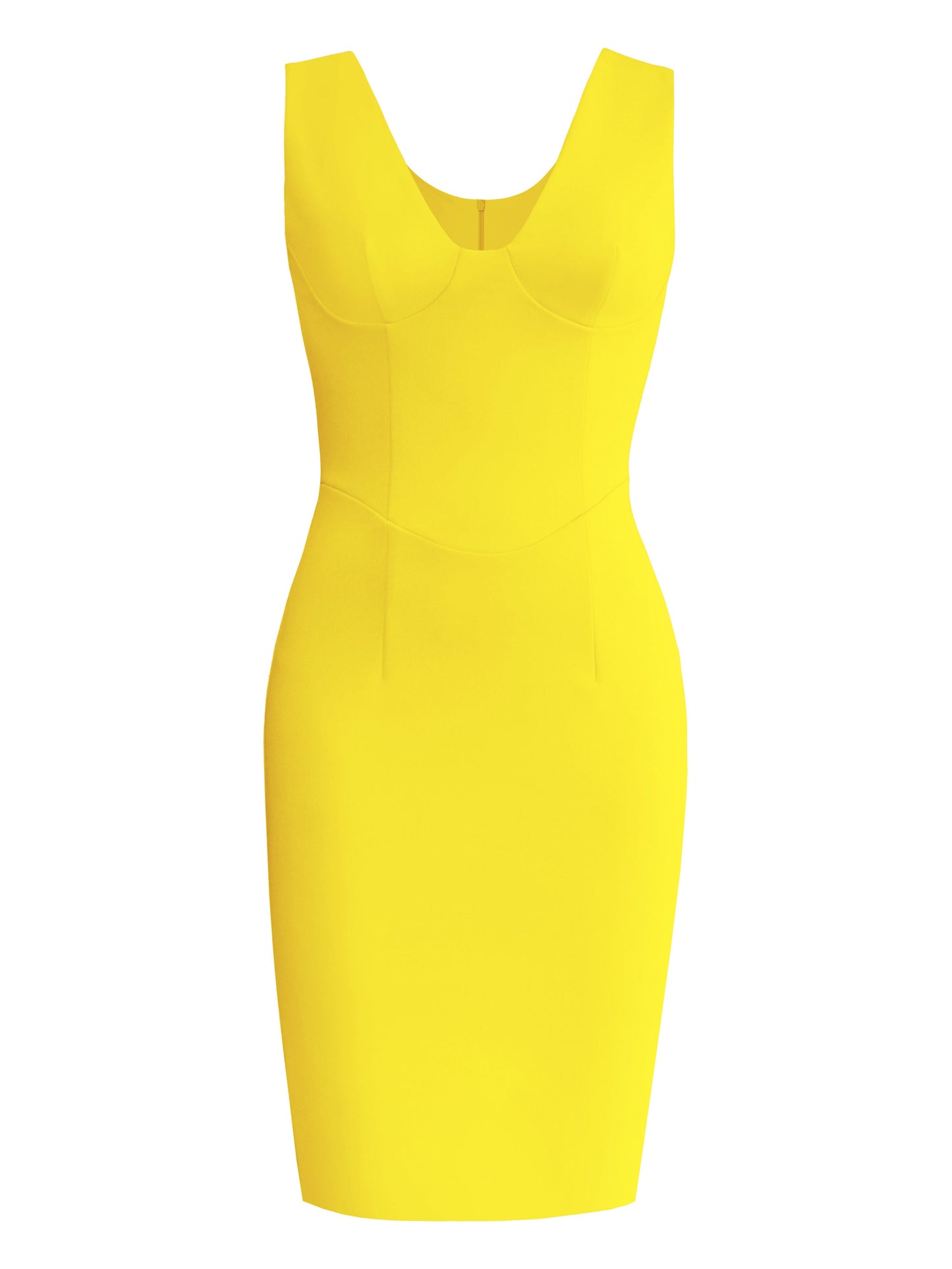 Bodycon pencil dress with v-neckline and a bustier accent