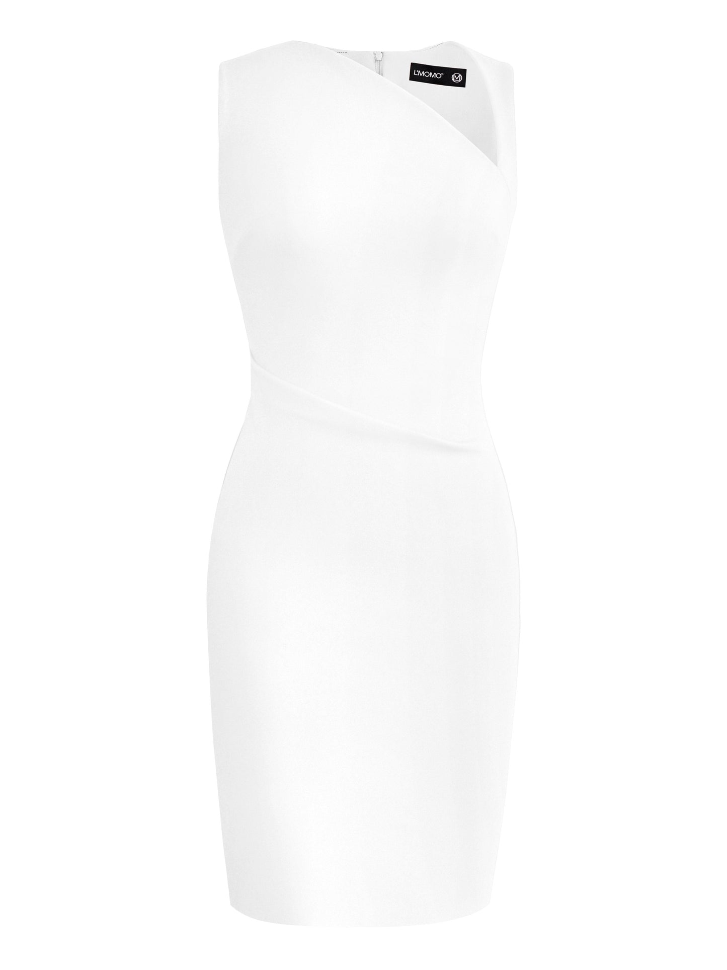 Sheath Dress with Asymmetrical Neckline