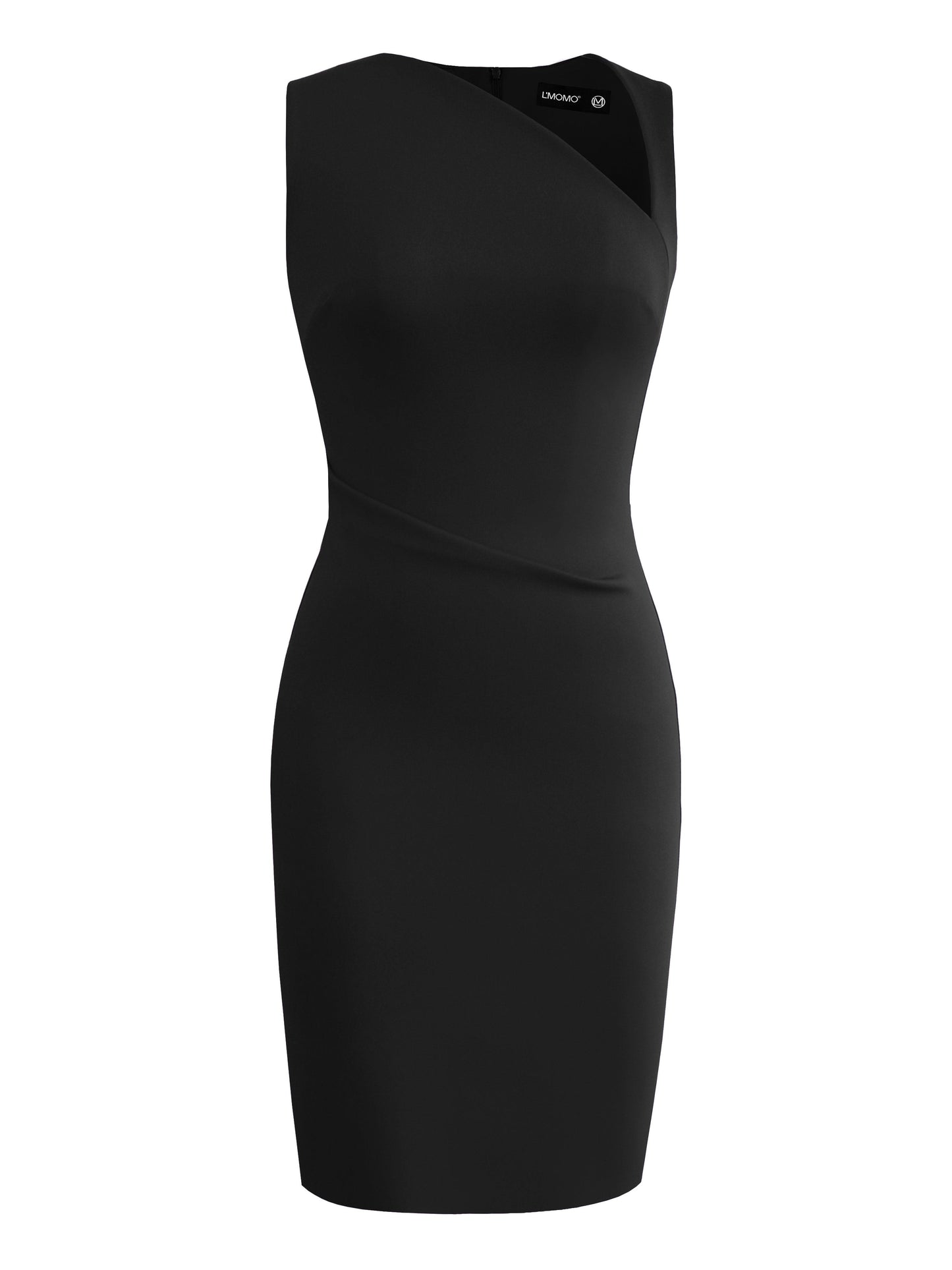 Sheath Dress with Asymmetrical Neckline