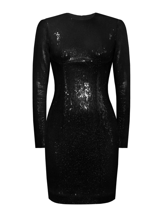 long sleeved sequin dress by L'MOMO