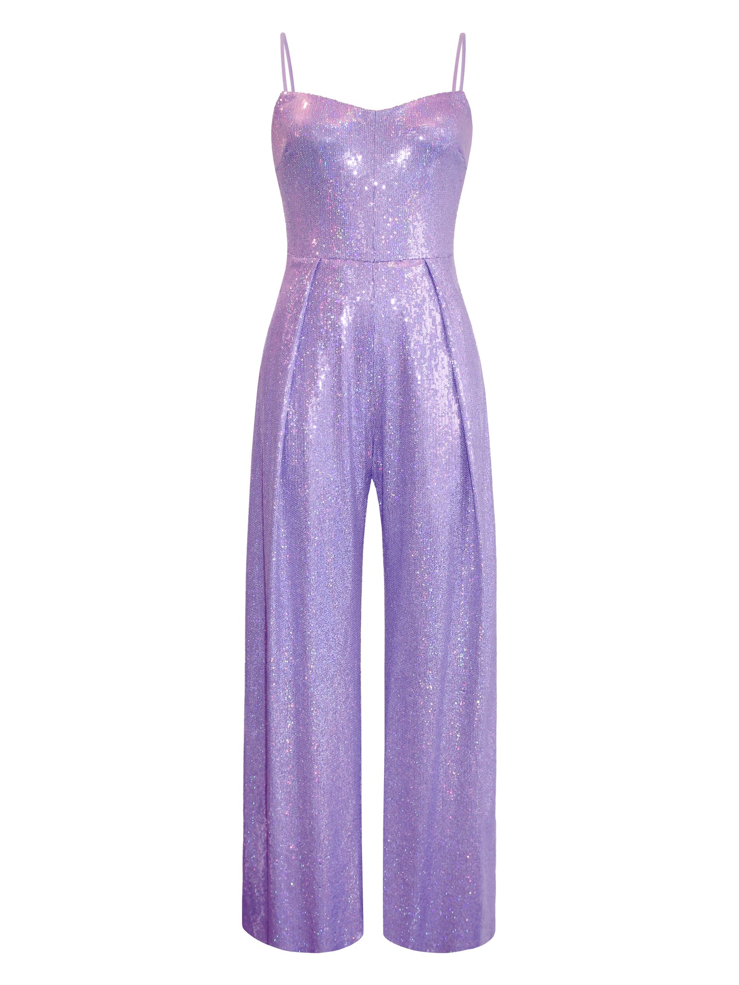 sequined jumpsuit with spaghetti straps by L'MOMO