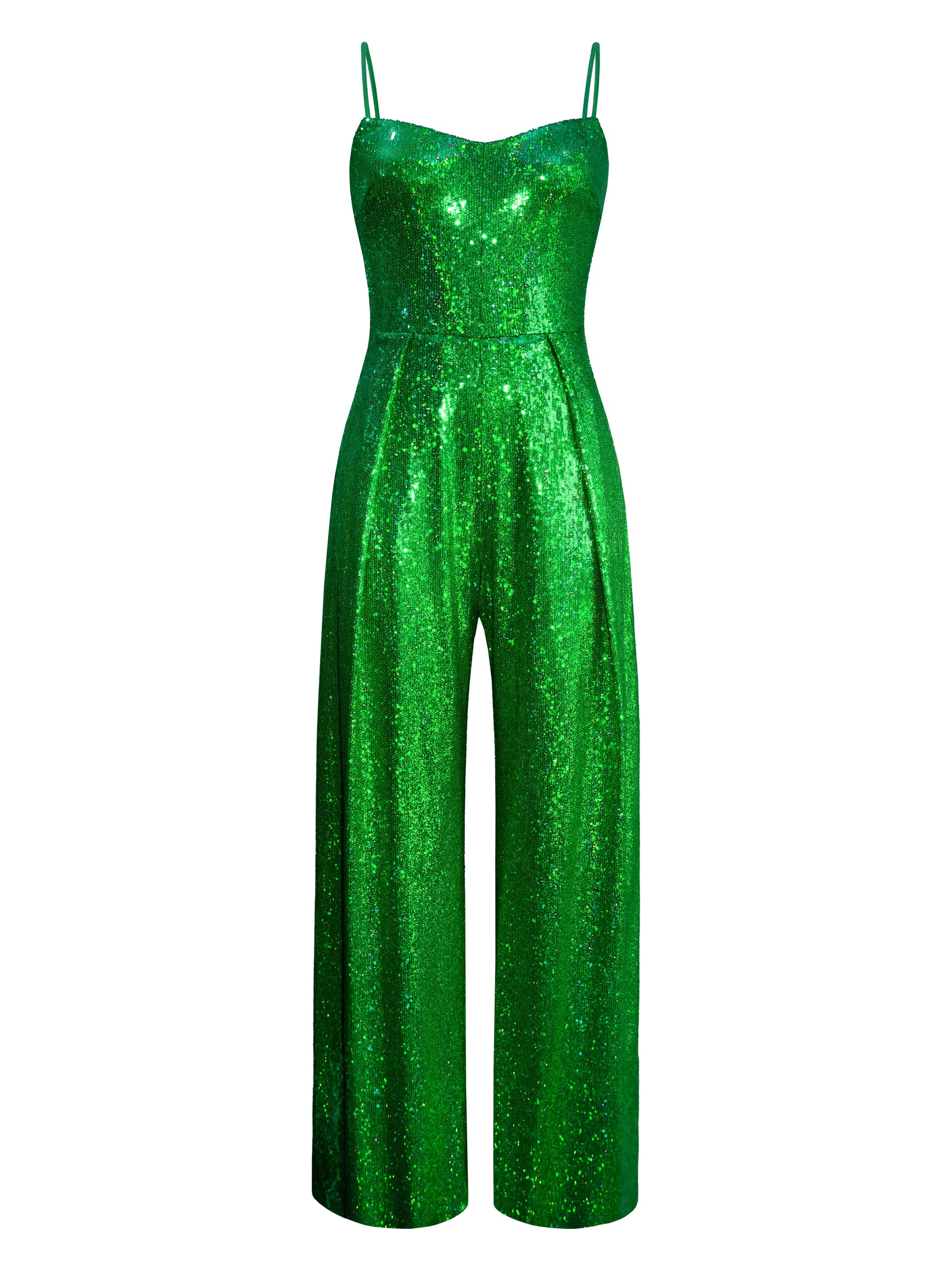 sequined jumpsuit with spaghetti straps by L'MOMO