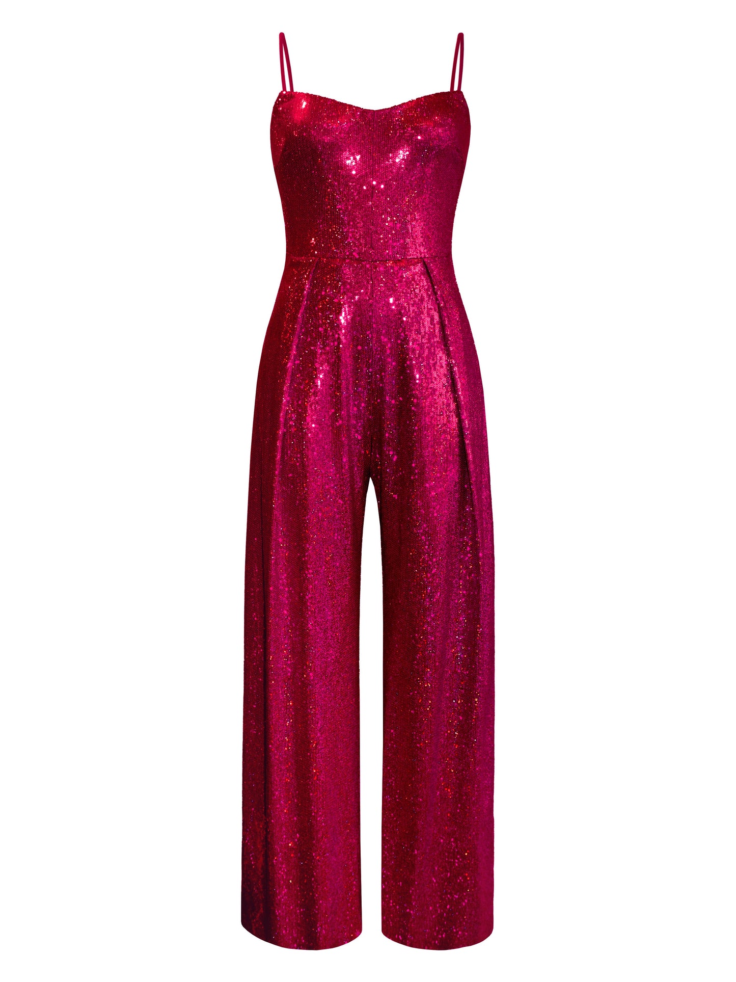 sequined jumpsuit with spaghetti straps by L'MOMO