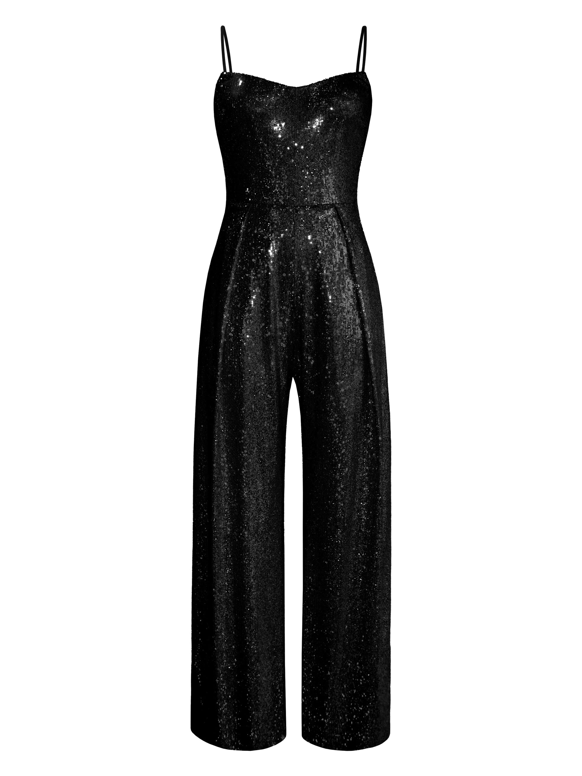 sequined jumpsuit with spaghetti straps by L'MOMO