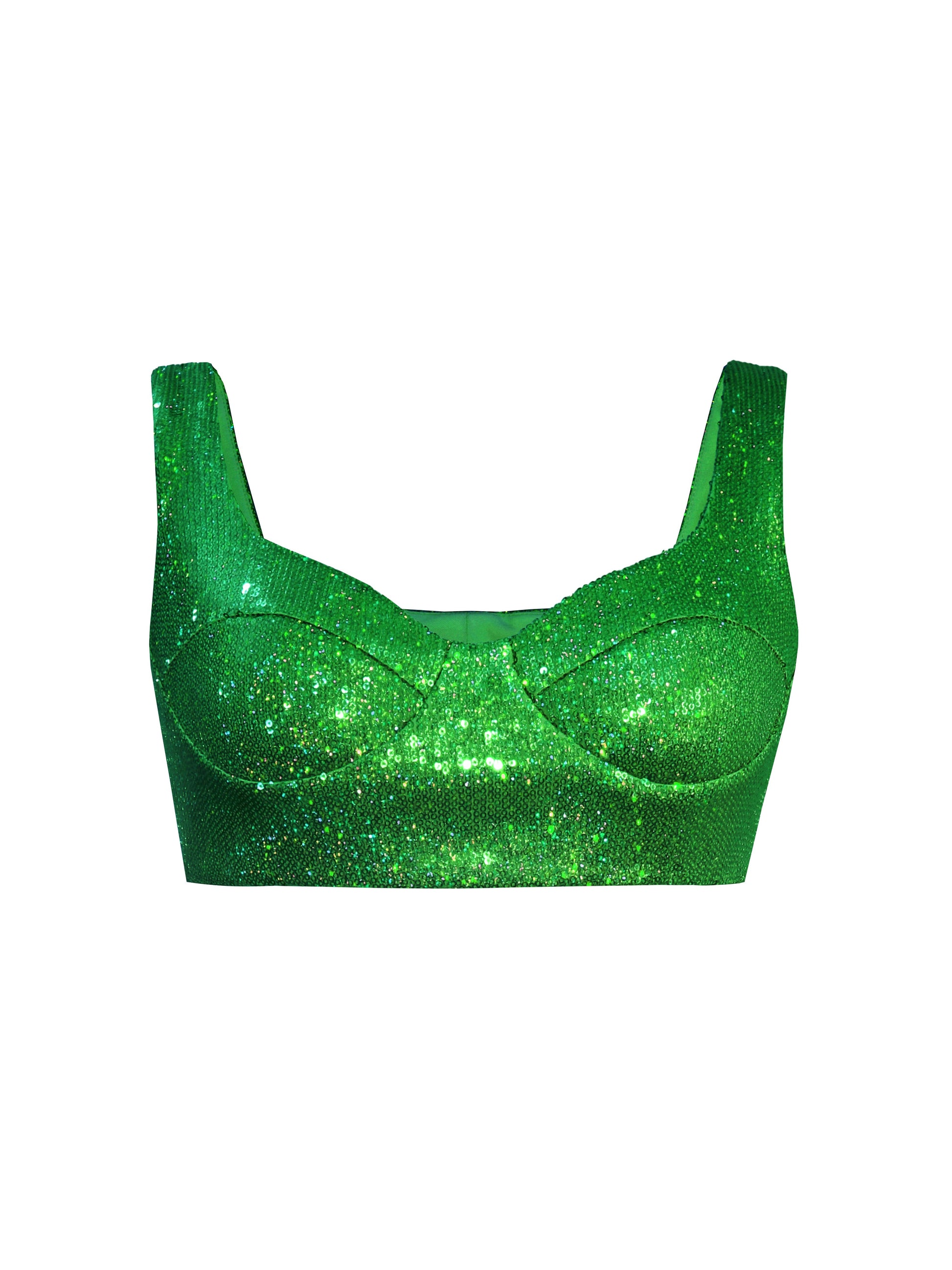 Sequin bustier crop top for women