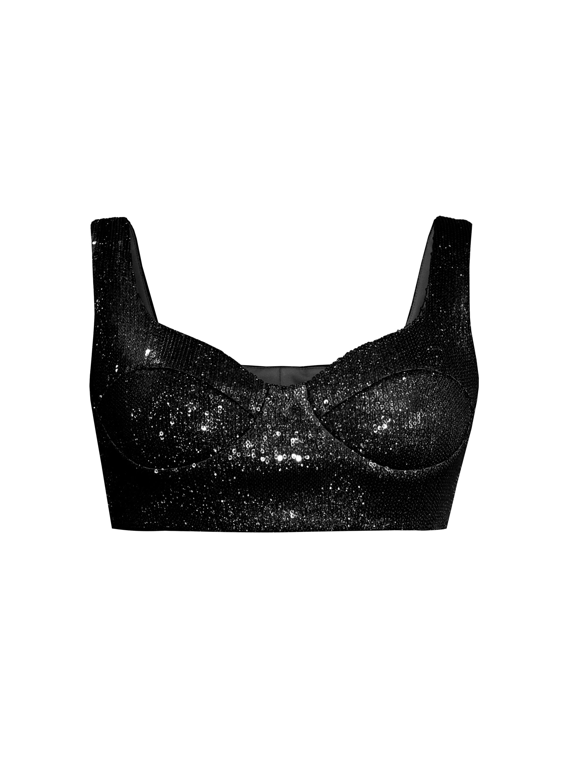 Sequin bustier crop top for women