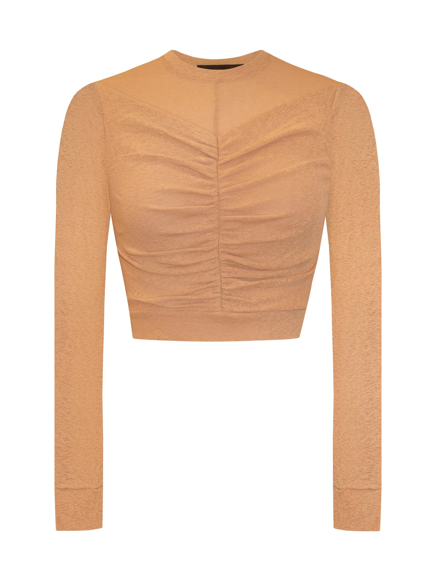 Ruched sheer long sleeve top by L'MOMO