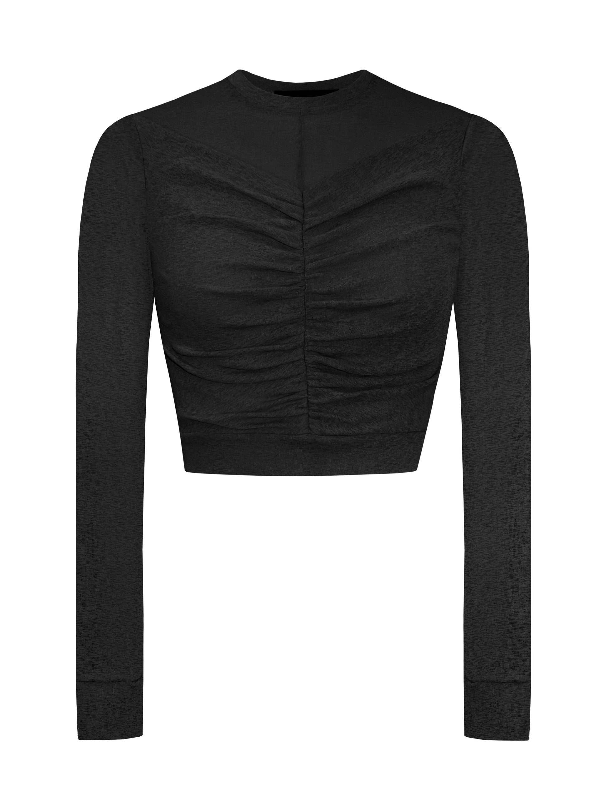 Ruched sheer long sleeve top by L'MOMO