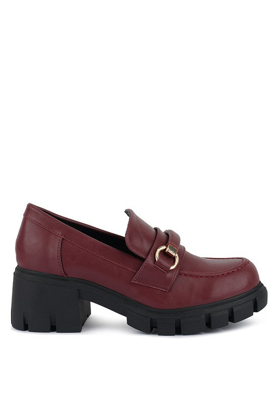 chunky loafers with gold buckle from Holocene
