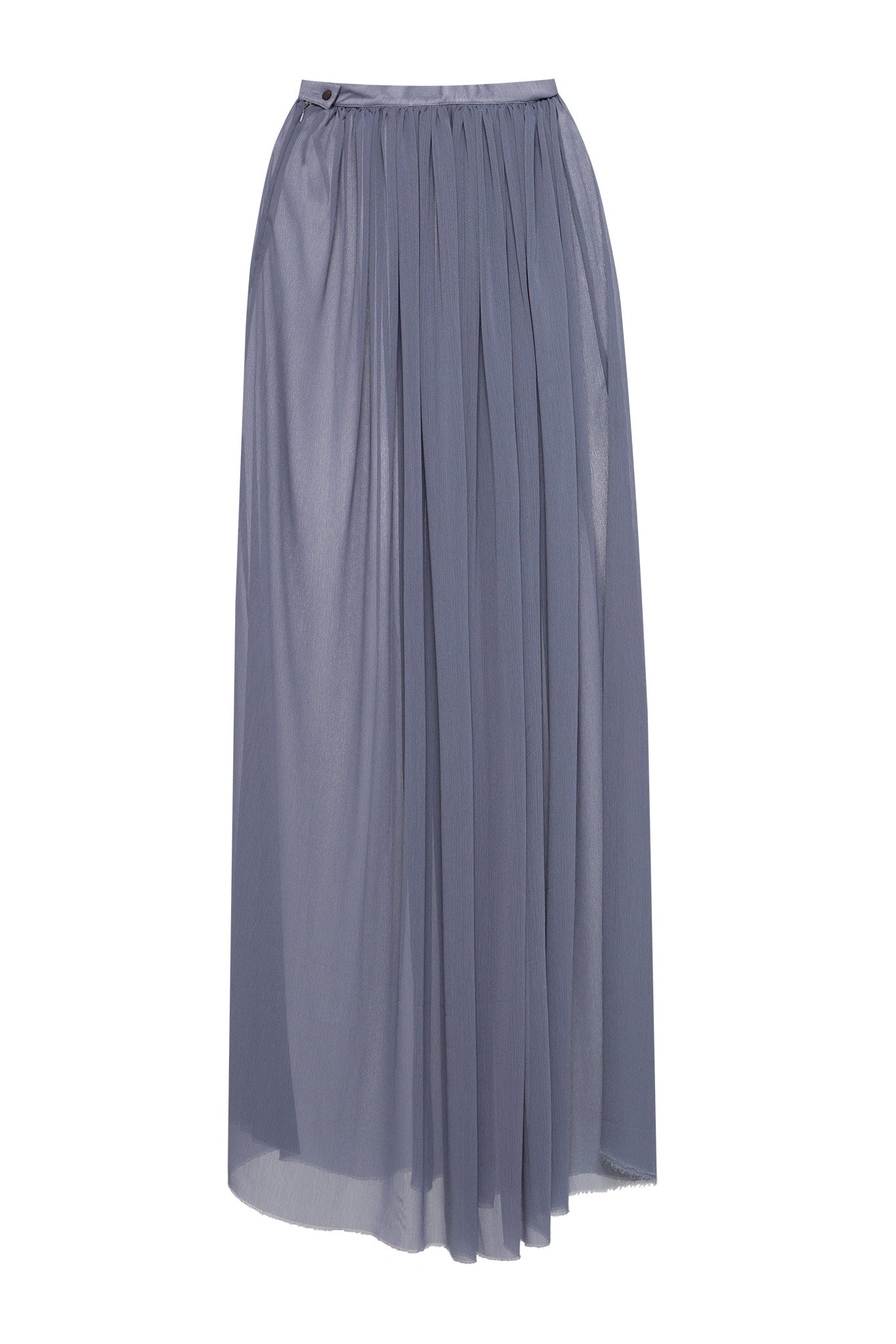 Gray sheer chiffon maxi skirt for women by Holocene