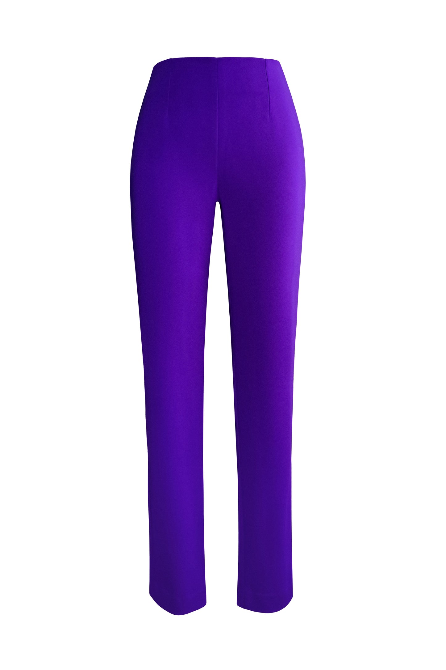 Purple straight-leg cigarette pants for women