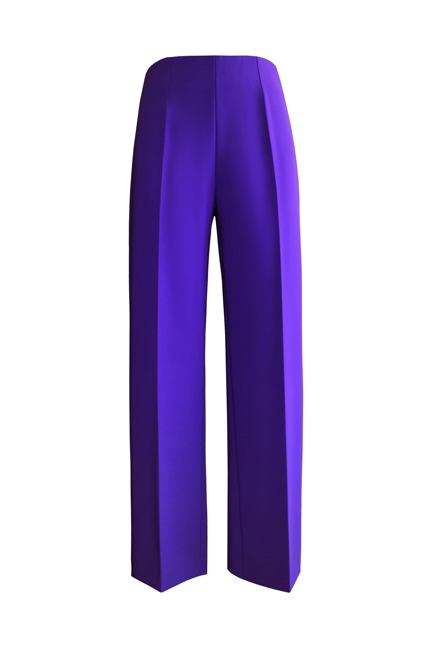 Purple straight-leg trouser pants for women